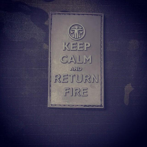 KEEP CALM & RETURN FIRE - MOJO TACTICAL MORALE PATCH - Tactical Outfitters