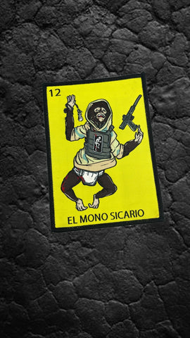 Pre-Order: Ed’s Manifesto - Sneakreaper Industries - “El Mono Sicario” Loteria Style Morale Patch - Tactical Outfitters